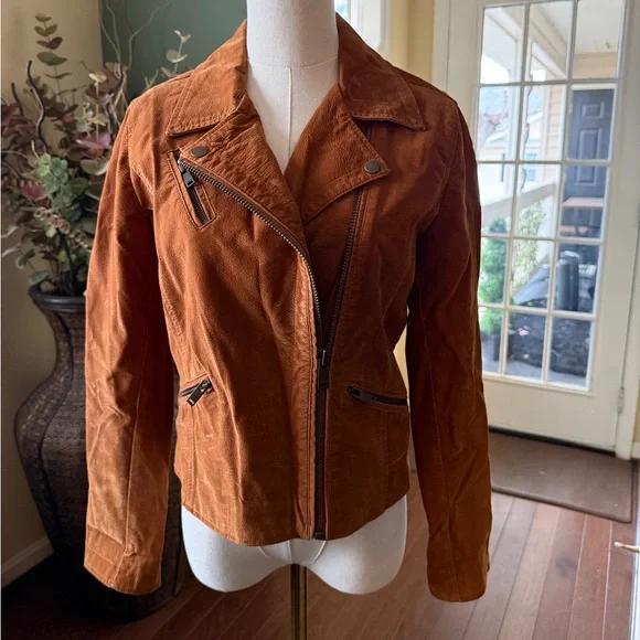 Anthropologie Brown Leather Jacket - Picture 2 of 9
